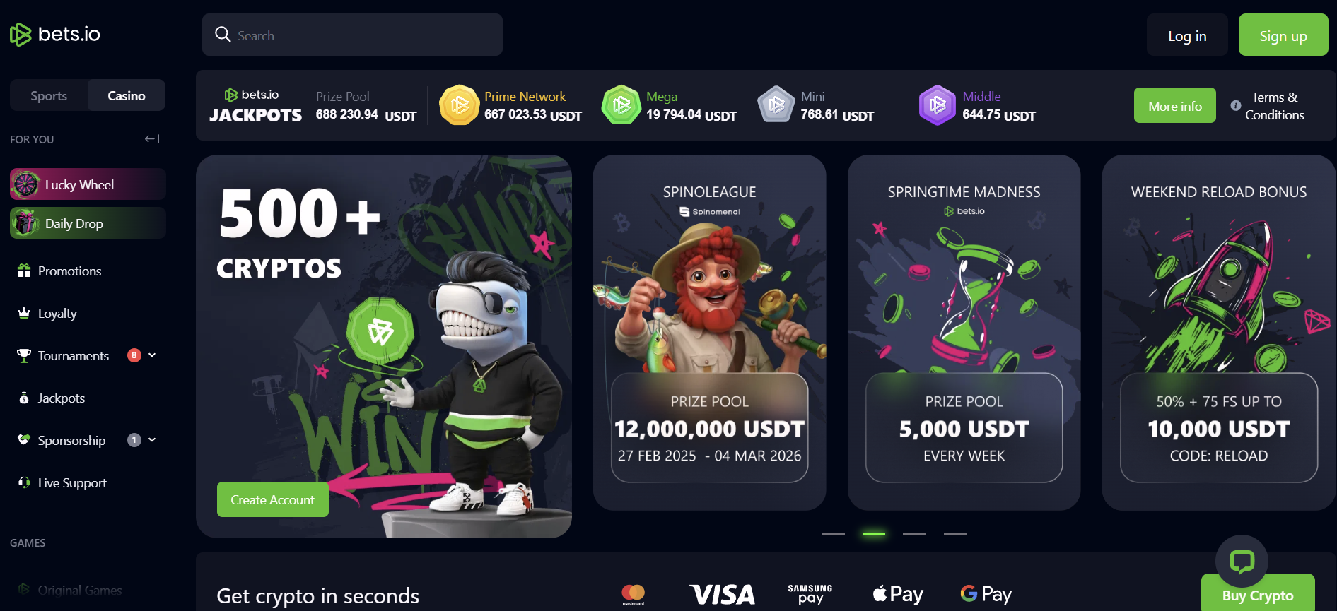 Bets.io Homepage Bets.io Homepage