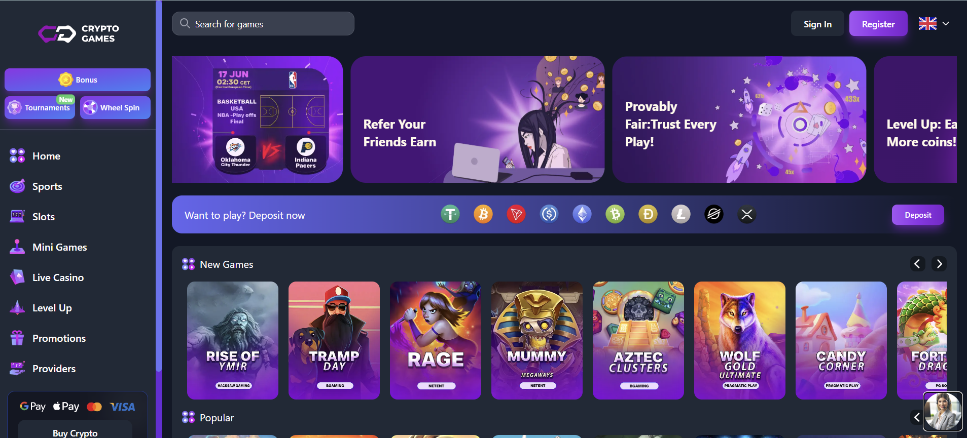 Crypto-Games Casino Homepage Crypto-Games Casino Homepage