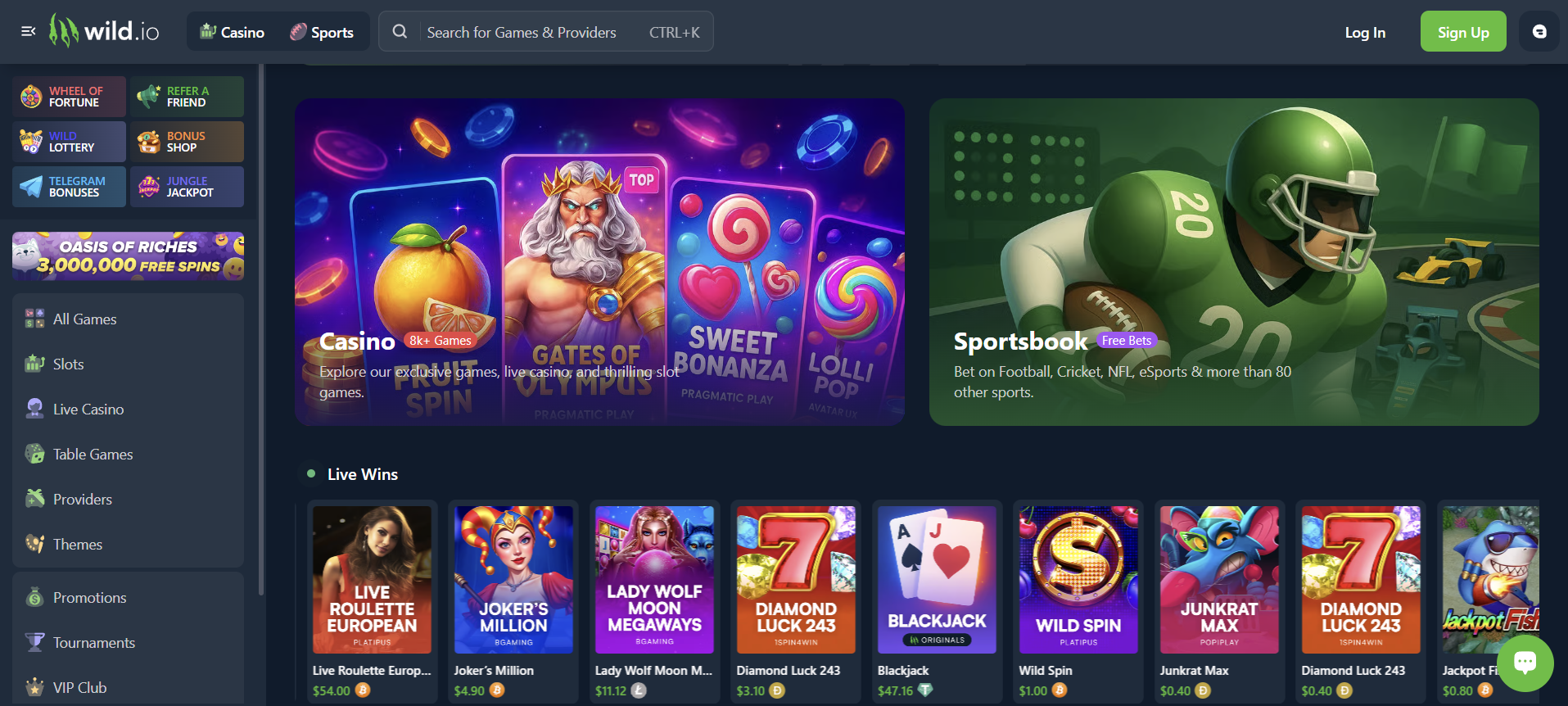 Wild.io Homepage Wild.io Homepage