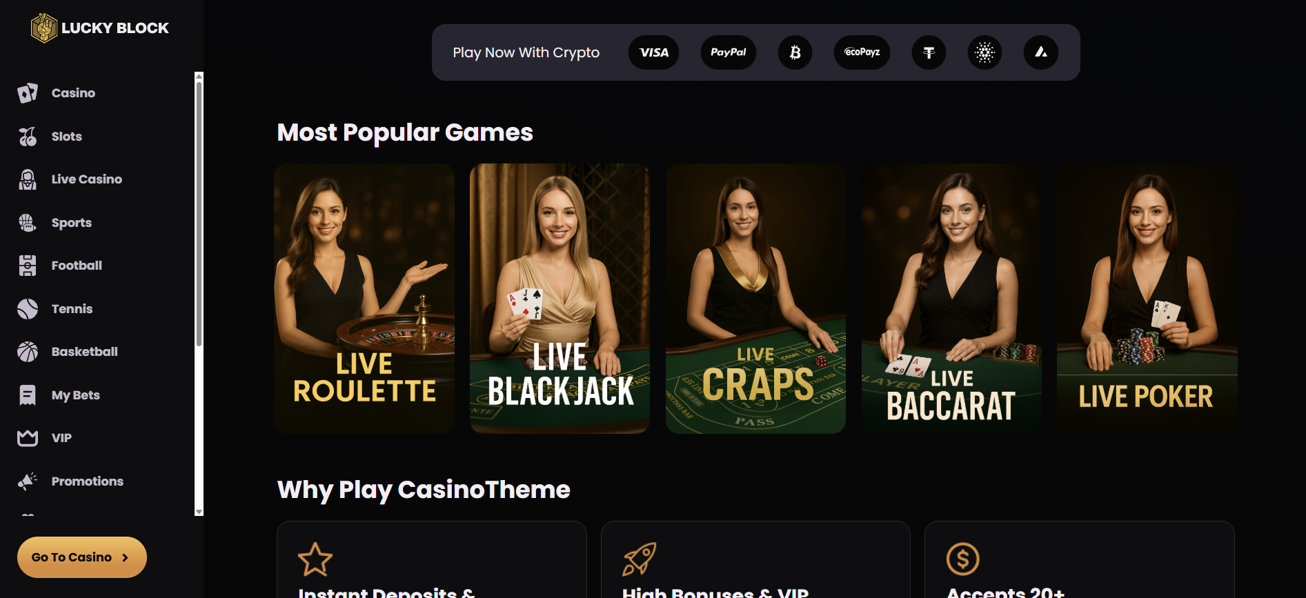 Lucky Block Casino Homepage Lucky Block Casino Homepage