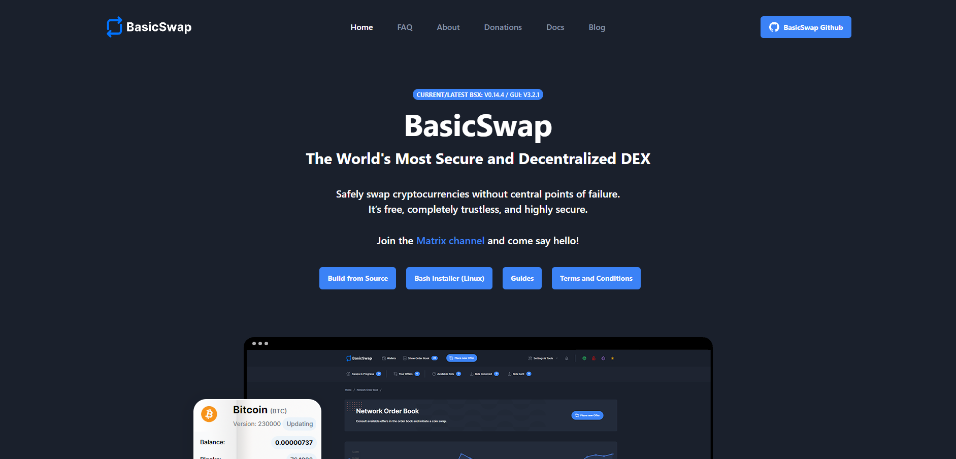 BasicSwapDex Homepage