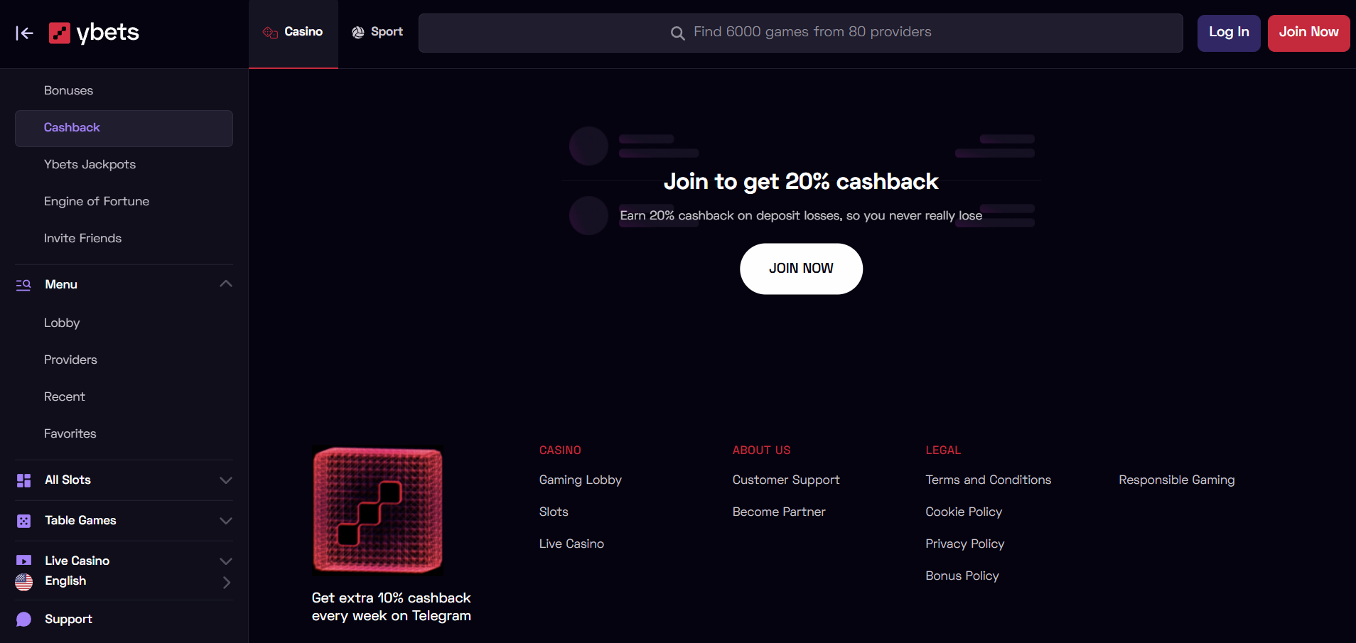 YBets Casino Cashback Bonus YBets Casino Cashback Bonus