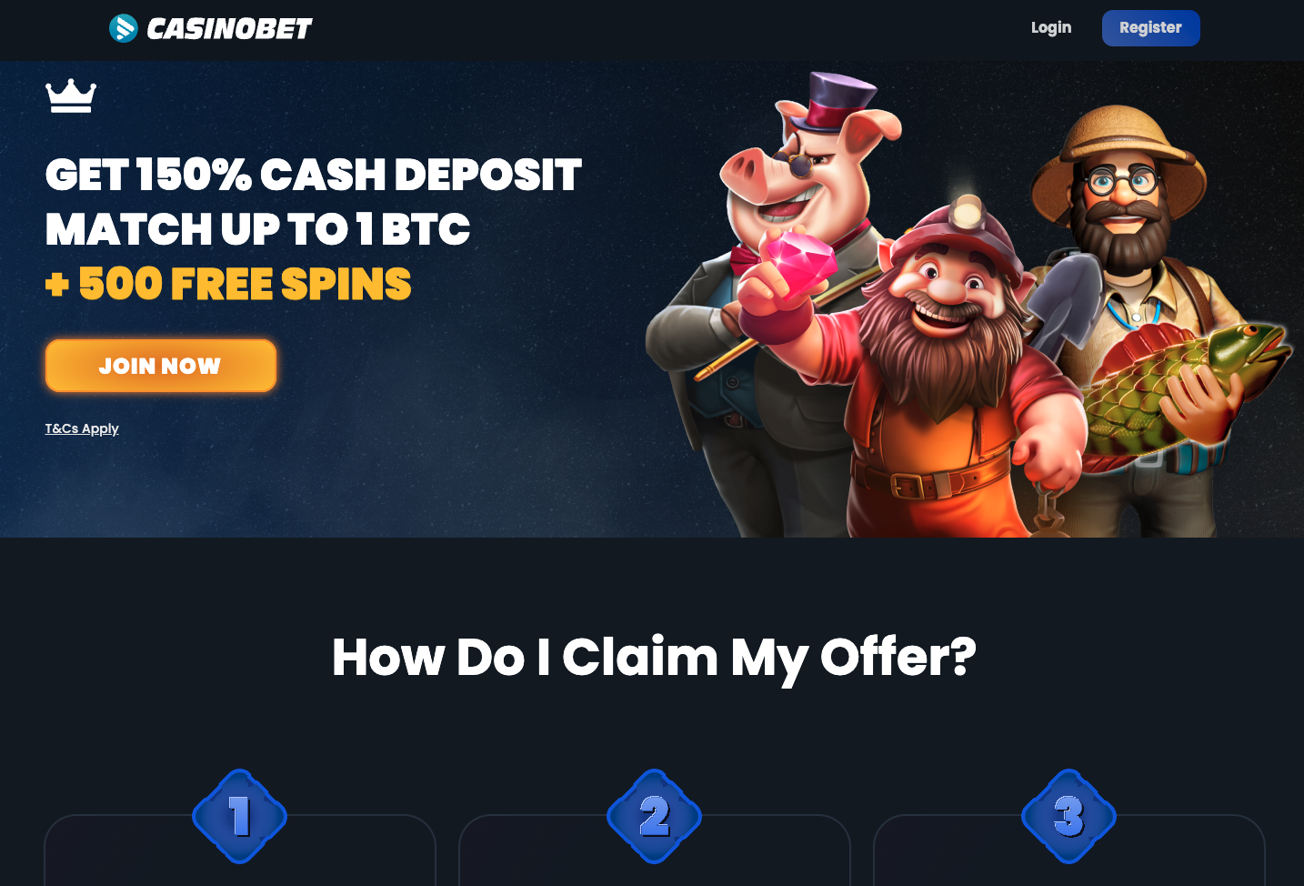 CasinoBet Welcome Offer Page