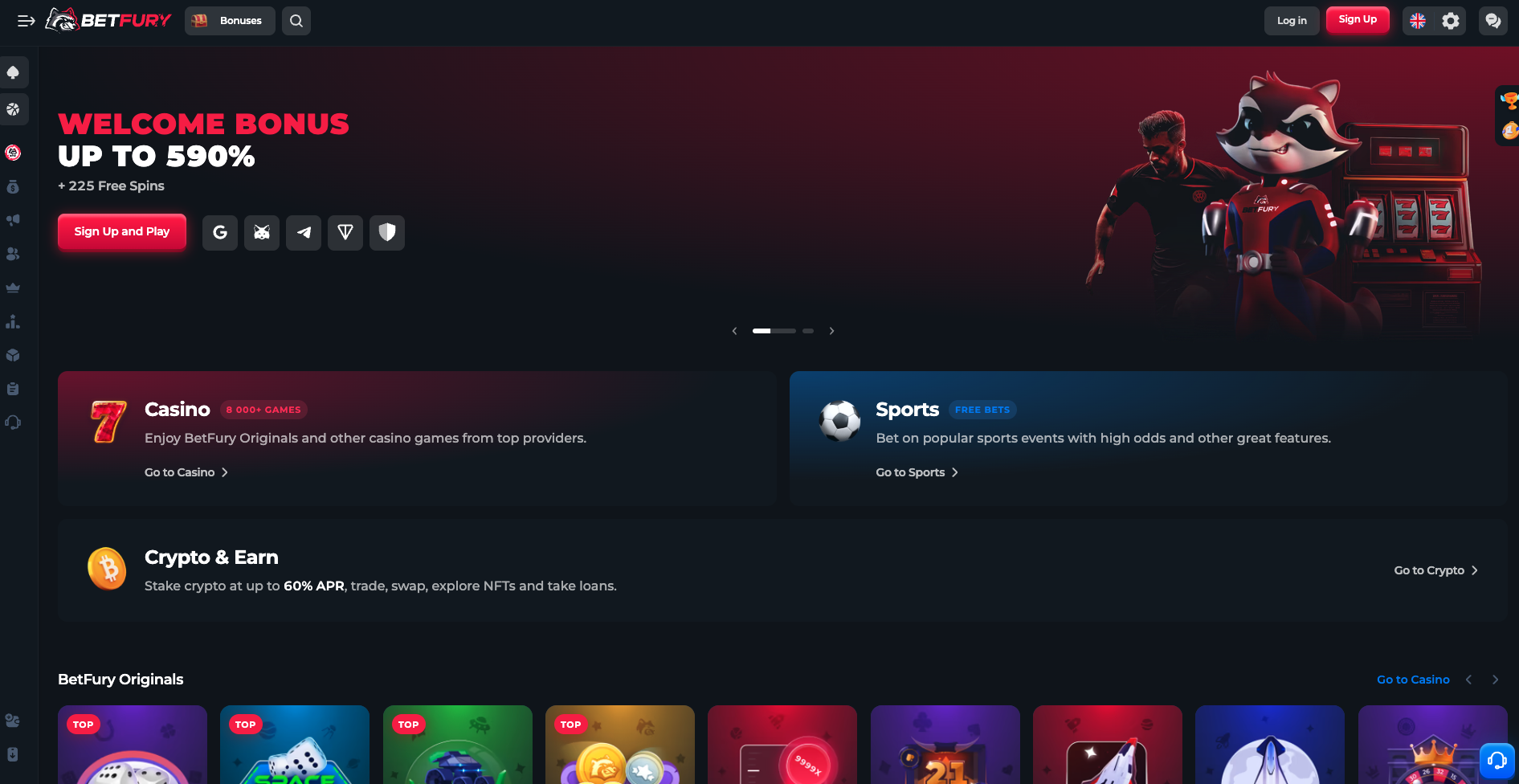 Betfury Homepage