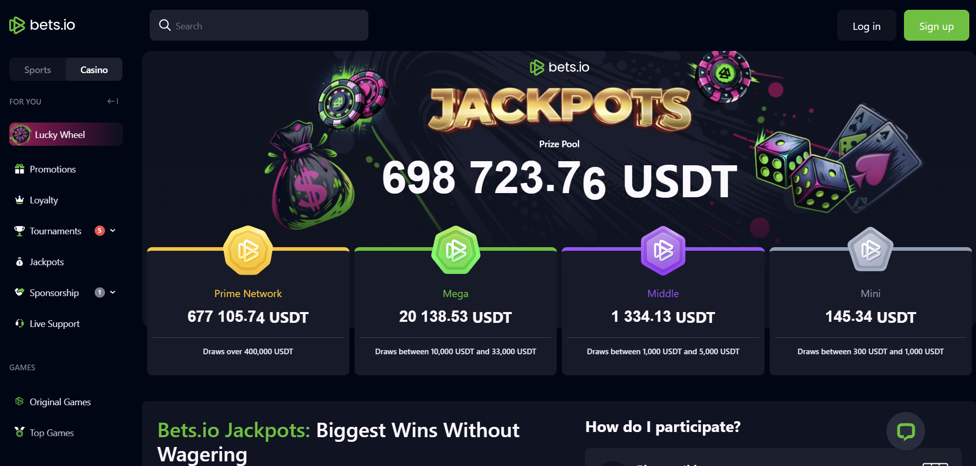 Bets.io Jackpots Page Bets.io Jackpots Page