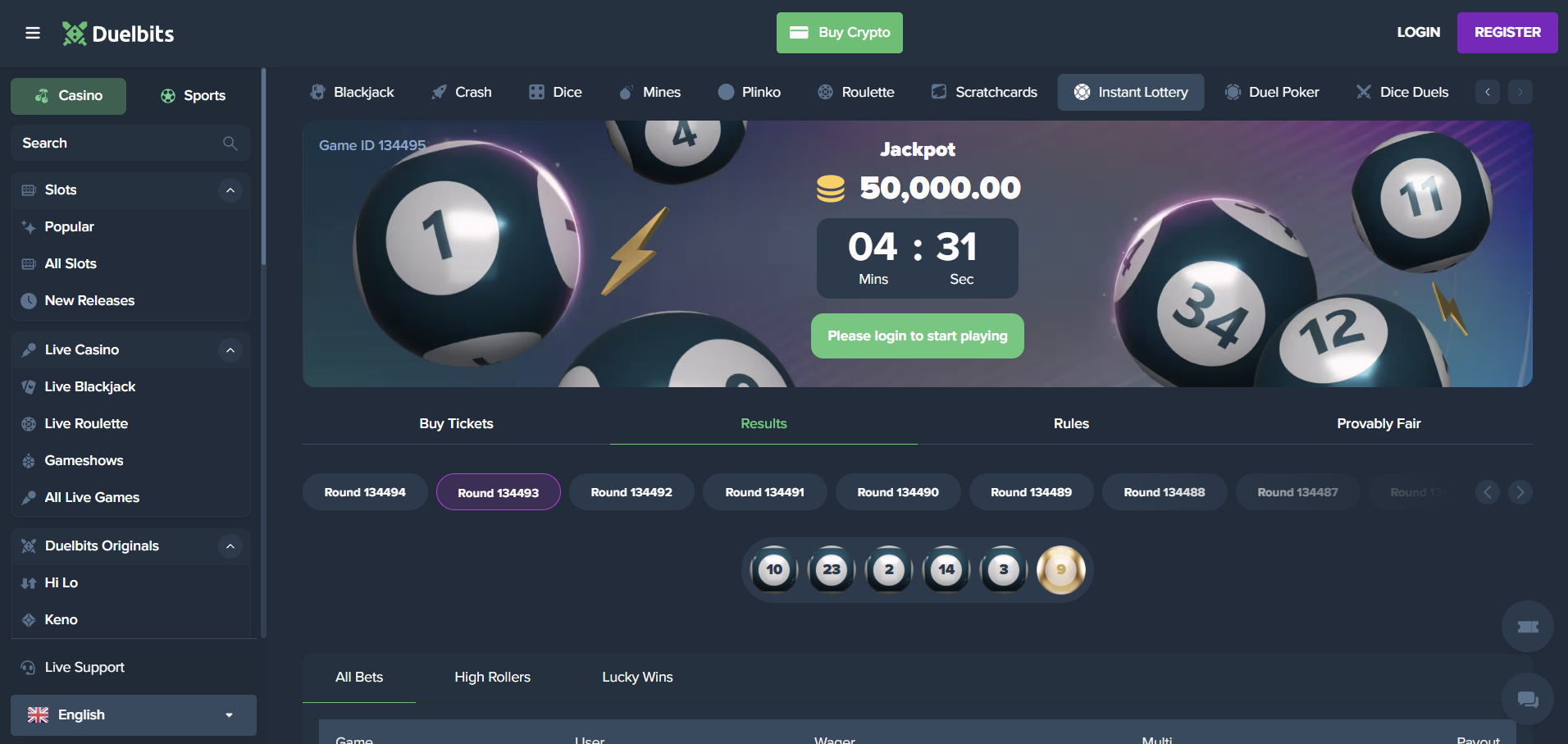 Duelbits Lottery Results Page Duelbits Lottery Results Page