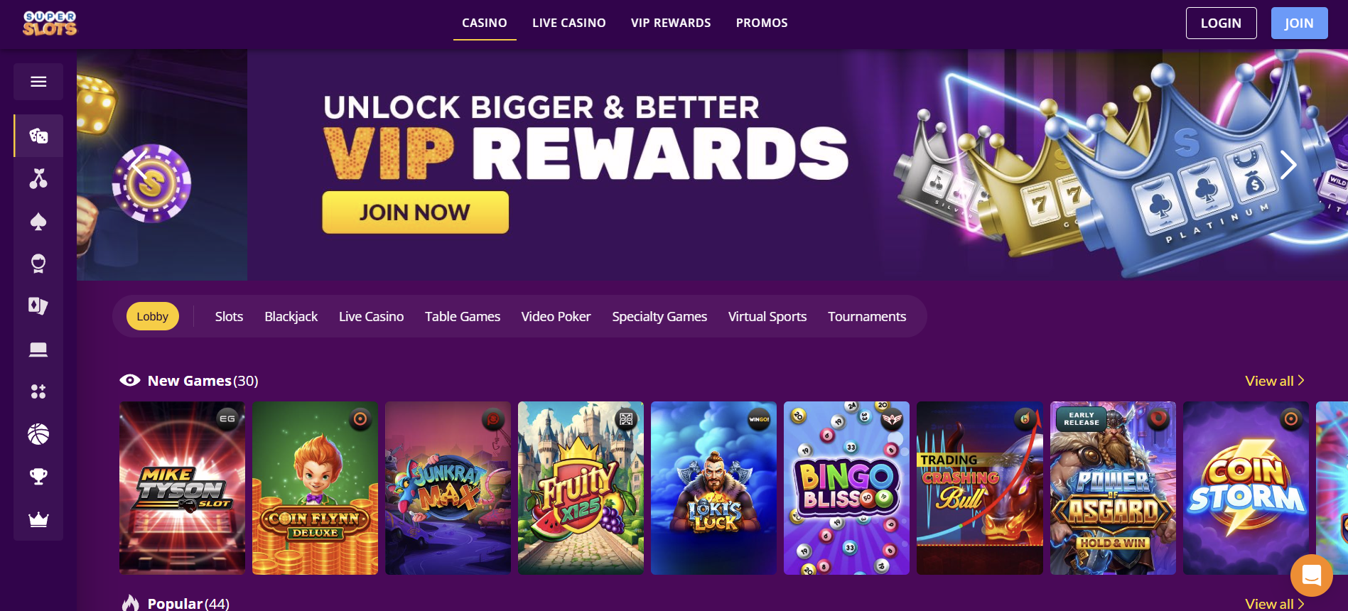 SuperSlots Casino Page SuperSlots Casino Page
