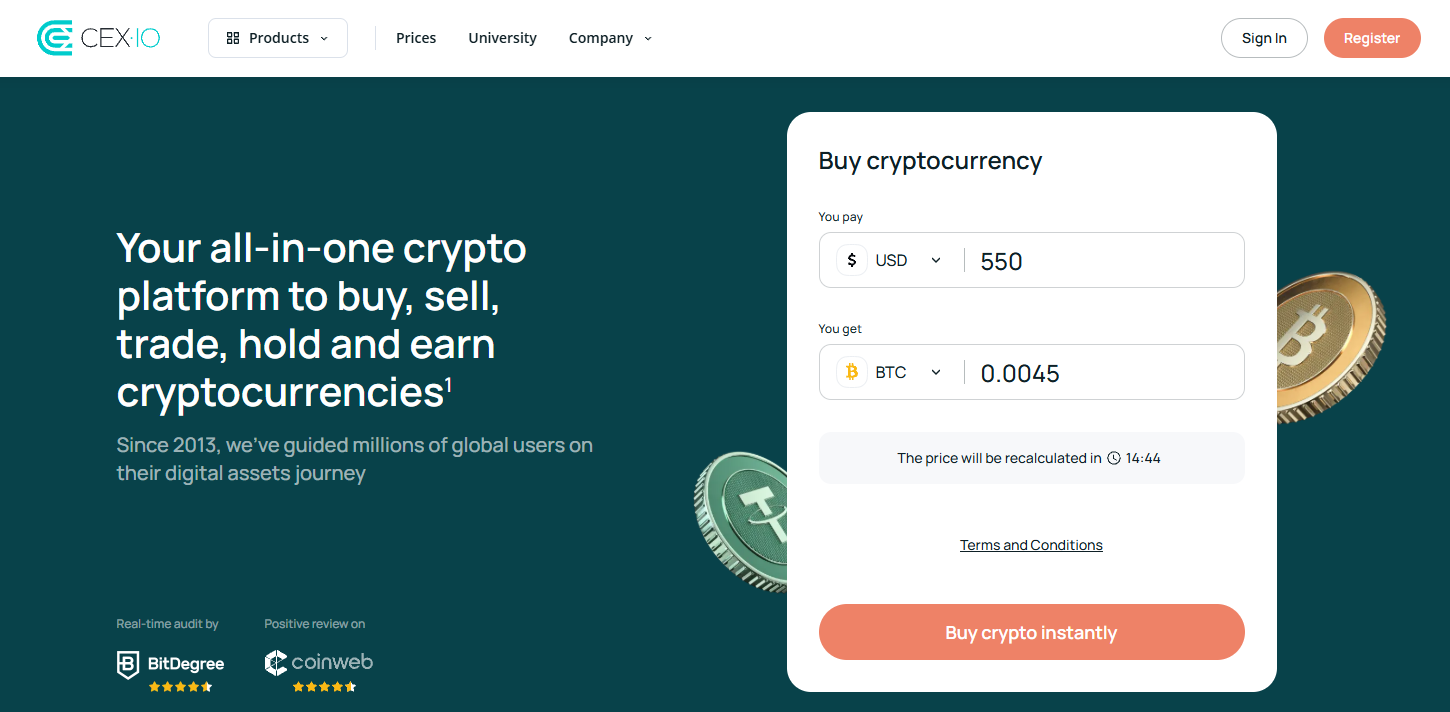 Cex.io Homepage Cex.io Homepage